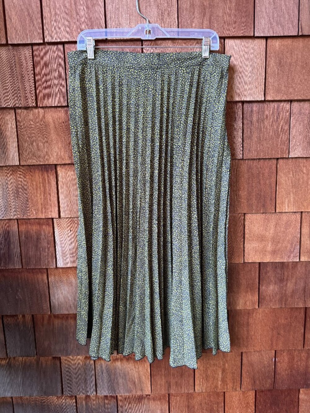 Zara Lightweight Pleated Mini Print Midi Skirt in Women's X-Large